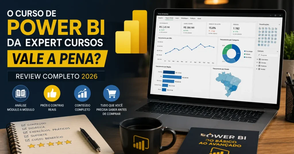 O curso de Power BI da Expert Cursos vale a pena Review completo 2026 com análise módulo a módulo, prós e contras reais e tudo que você precisa saber antes de comprar.
